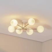 Deckenleuchte Glassy, 6-flg., weiß/gold/opal