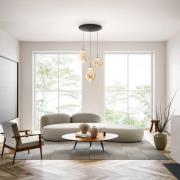 LED-Pendelleuchte Deva, 3-flg., Ø 50 cm, amber, CCT, dimmbar