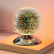 Lindby Tischlampe Isumi in Kugelform, 15 cm, Glas, Metall