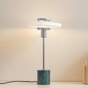 Lindby Tischlampe Branford, Retro, weiß/grün Opalglas/Marmor