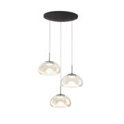 LED-Hängeleuchte Brena, 3-flg., cognac, Ø 35 cm CCT, dimmbar