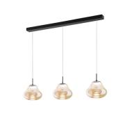 LED-Pendelleuchte Deva, 3-flg., 115 cm, amber, CCT, dimmbar