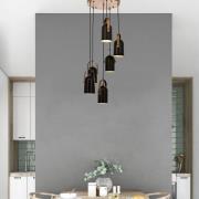 Hängeleuchte Esra, schwarz, Ø 40 cm, Metall, 6-flammig