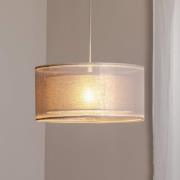 Hängeleuchte Duo Den Light, silbergrau, Ø 50 cm, Leinen, PVC