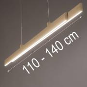 LED-Hängelampe Vayana, Länge 114 cm, sandfarben, Metall, CCT