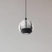 Lucande LED-Pendellampe Hayley, schwarz, 1-flg., Glas