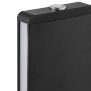 LED-Tischlampe Arcus, schwarz/braun, Höhe 56 cm, Metall/Holz