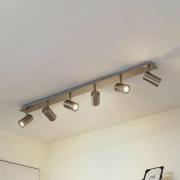 Lindby Deckenstrahler Joffrey, 116 cm, nickel, 6-flg., GU10