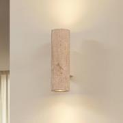Lucande Wandleuchte Tavira, travertin, Stein, Up/Down