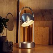 FRANDSEN LED-Akku-Tischlampe Ball Portable, alu gebürstet