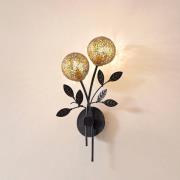 Lucande Wandleuchte Evory, 30 cm, 2-flg., schwarz/gold, G9