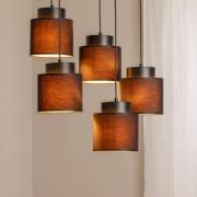 Pendellampe Soho zylindrisch rund 5fl schwarz/gold