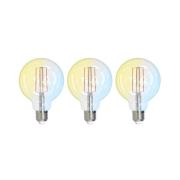LUUMR Smart LED E27 G95 7W ZigBee Tuya Philips Hue 3er-Set