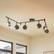 Lindby Strahler Jyla, schwarz, 2.700 K, 6-flg., GX53