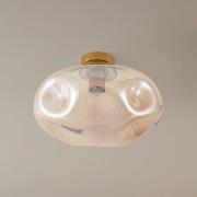 Lindby Deckenleuchte Lelia, amber, Glas, Ø 35 cm