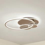 Lucande LED-Deckenleuchte Circulo, kaffeebraun, CCT, dimmbar
