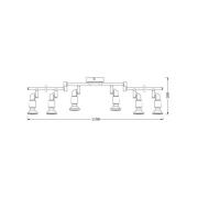 OSRAM Deckenstrahler, silber, Metall 6-flg. GU10-LED 2.700 K