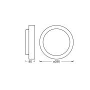 OSRAM Deckenleuchte ORBIS MADRID, holz, Ø 29 cm, Metall/Glas