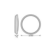 OSRAM LED-Deckenleuchte ORBIS DUBLIN, Ø 39 cm, silber Metall