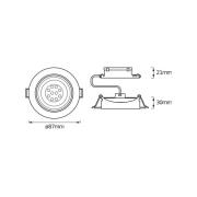 OSRAM LED-Einbauspot 3er-Set, weiß, Ø 9 cm, Metall, 827, dim