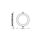 OSRAM LED-Deckeneinbauleuchte SLIM, Ø 23 cm, 6.500 K, weiß