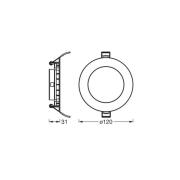 OSRAM LED-Deckeneinbauleuchte SLIM, Ø 12 cm, 4.000 K, weiß