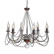 Kronleuchter Retro in Silber, 6fl. 120cm Abhängung
