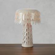 Tischleuchte Verbera, greige, Höhe 38 cm, Metall