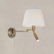 Wandlampe Pivot, naturweiß/messingfarben, 43 cm, 2-flg.