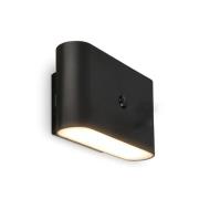 LED-Akku-Wandlampe Chat, schwarz, 16 cm, Kunststoff, Sensor