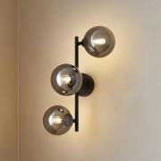 Lindby Wandleuchte Orbelia, schwarz, 3-flammig, Glas, G9