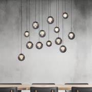 PURE LED-Hängelampe Popup, grau/rauchgrau, 100 cm, 13-fl.