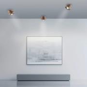 PURE LED-Deckenspot Move, Ø 12 cm, bronzefarben, Metall/Glas