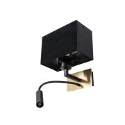Wandlampe Harry, eckig, messing/schwarz/schwarz