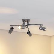 Deckenstrahler Spotte, schwarz-chrom, 4-flammig