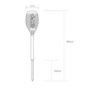 LED-Solar-Erdspießleuchte 33535-2, Fackel, schwarz, 2er-Set