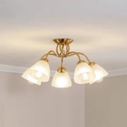 Deckenleuchte Miranda, fünfflammig, messing