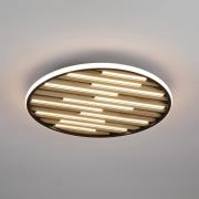 LED-Deckenlampe Equalise, Ø 49 cm, schwarz/hellbraun, Metall