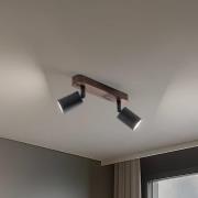 Deckenspot Subrin, nussbaum, zweiflammig