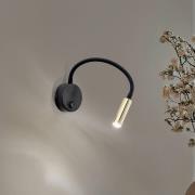 Wandleuchte Lagos, schwarz/gold, 45 cm, Leselampe, G9