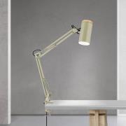 Tischleuchte Gili, lichtgrün, Klemme, Stahl, Höhe 75 cm, E27