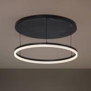 Lucande LED-Deckenlampe Orven, schwarz/Marmor, Ø 50 cm, dim.