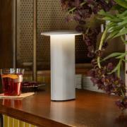 Fritz Hansen LED-Akku-Tischleuchte Solae, grau, Alu, IP44