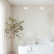 Deckenleuchte Mado, beige, 1-flammig, Höhe 21 cm, Stahl/Glas