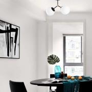 Deckenleuchte Damar, schwarz, Glas, 2-flammig, Länge 44 cm