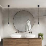 Helestra LED-Pendelleuchte DUC, schwarz, IP44, Ø 7 cm