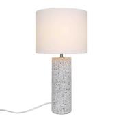 Tischleuchte Antiga, weiß, Höhe 50 cm, Stoff/Stein