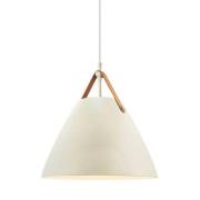 Pendelleuchte Strap, sandfarben, Ø 36 cm, Metall/Leder