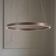 Lucande LED-Hängeleuchte Yonam, Ø 80 cm, 1-flg., braun, CCT