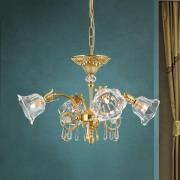 Hängeleuchte La Boheme, gold, 4-flammig, Kristallglas